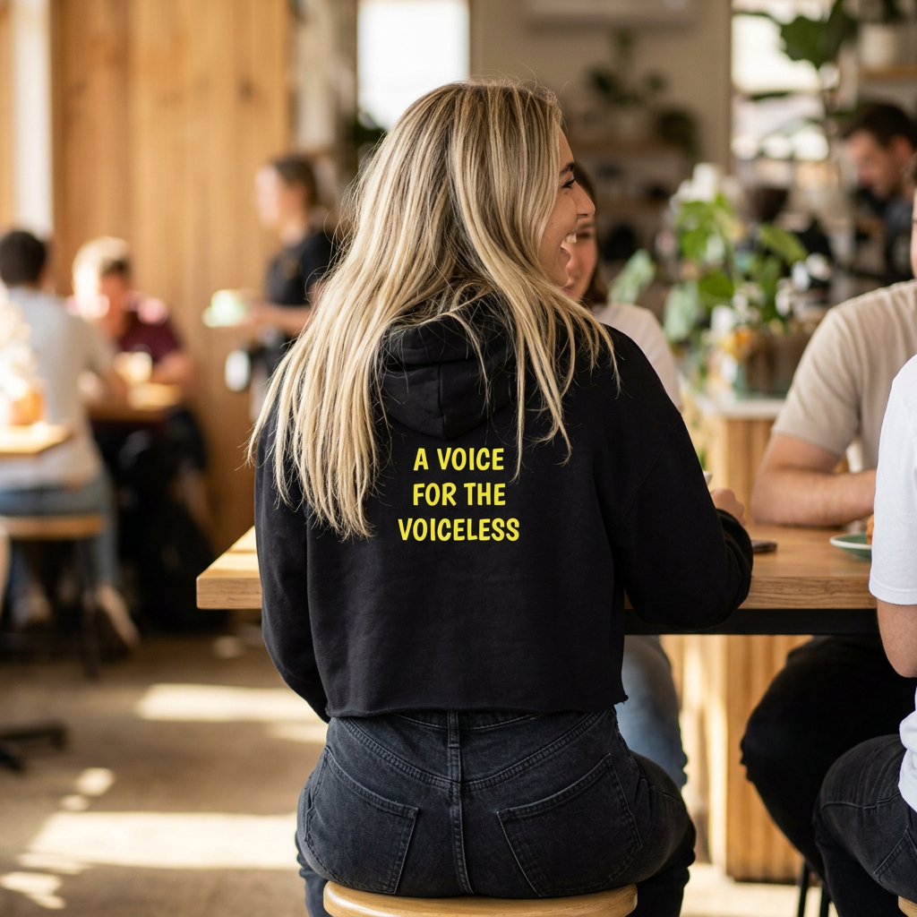 Women's Cropped Voice for the Voiceless Hoodie