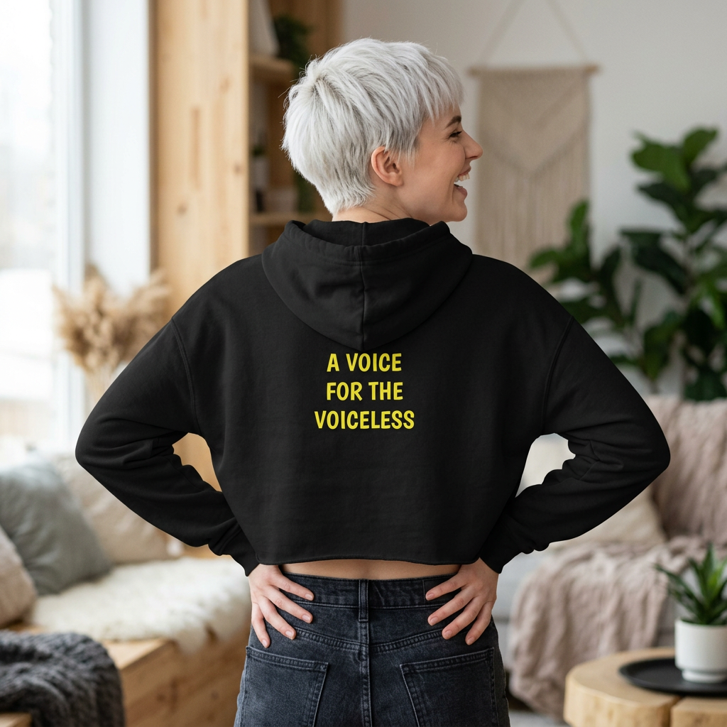 Women's Cropped Voice for the Voiceless Hoodie