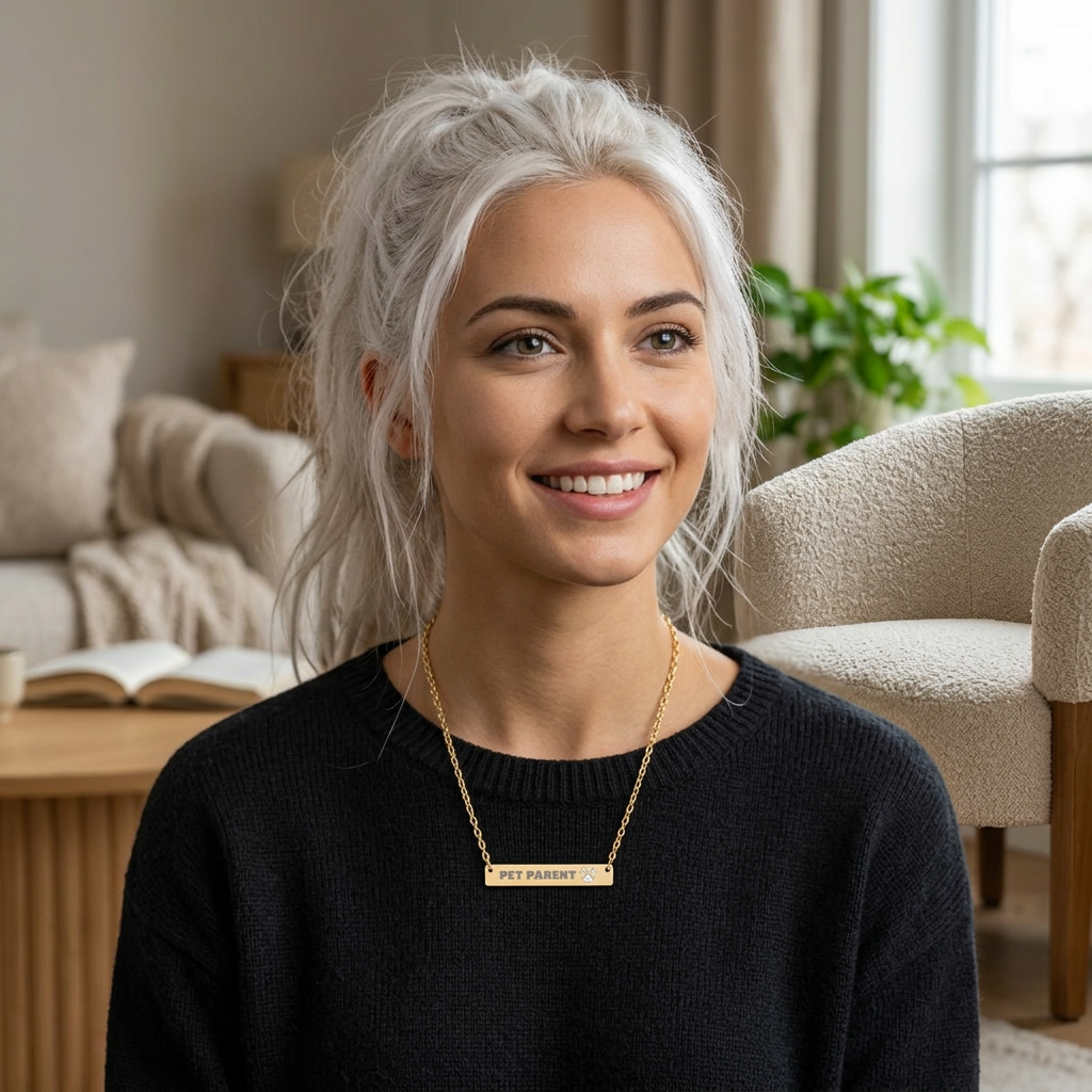 Cutout Paw Bar Necklace